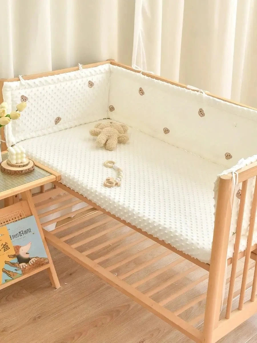 Solid Color Baby Crib Fence Cotton Bed Protection Railing Thicken Bumper Crib around Protector for Baby Room Decor
