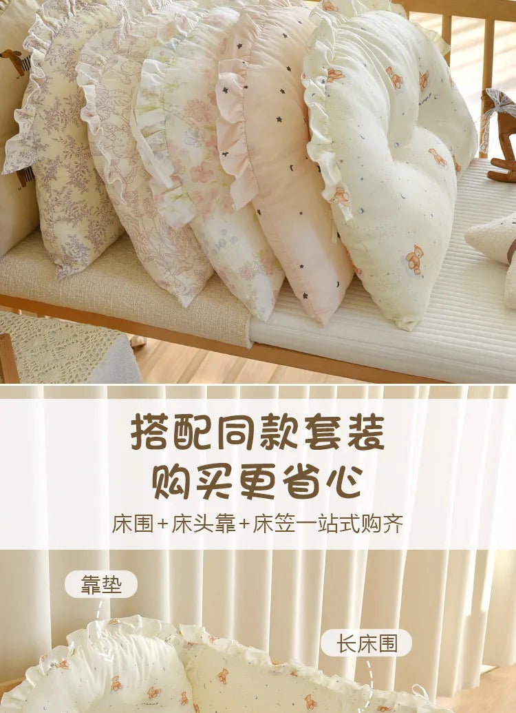 Ins Style Newborn Baby Bumper Pad Soft Cotton Crib Bedding Sets Guard for Infant Kids Breathable Safety Crib Accessories