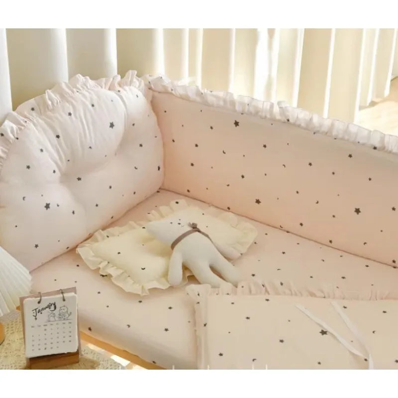 Ins Style Newborn Baby Bumper Pad Soft Cotton Crib Bedding Sets Guard for Infant Kids Breathable Safety Crib Accessories