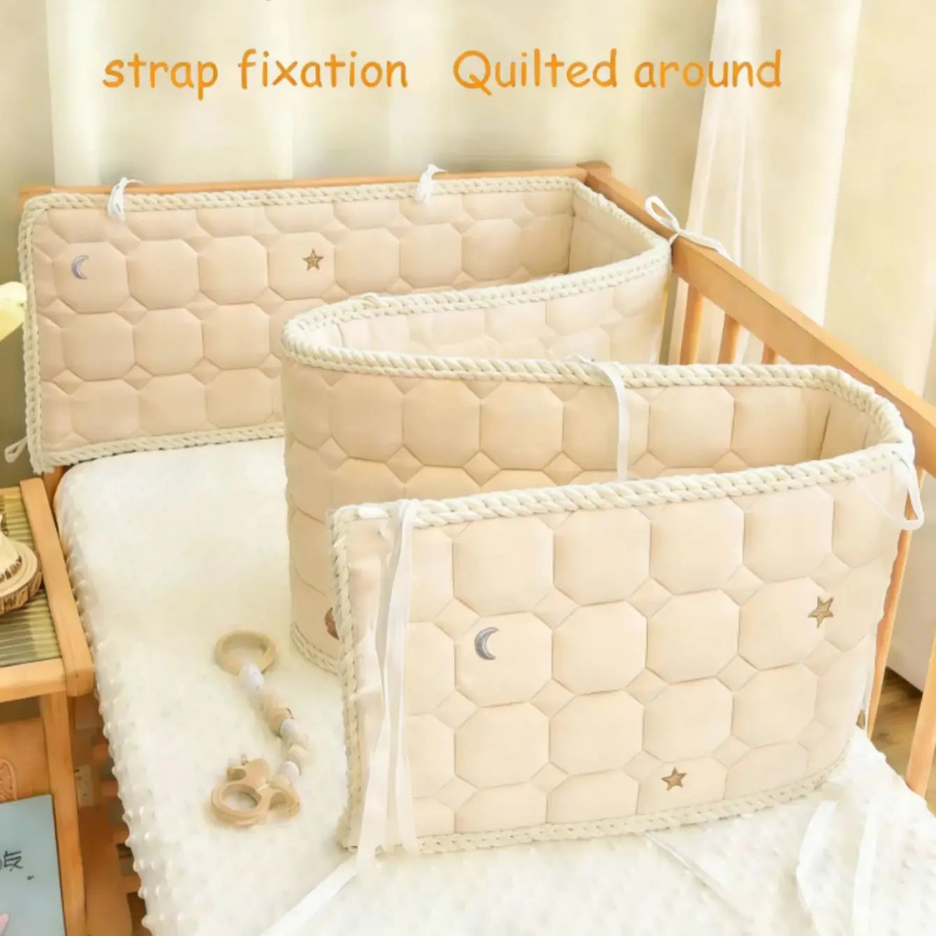 Baby Bed Thicken Bumpers Zipper Design One-piece Crib Around Cushion Cot Protector Pillows All-season bed rail and bed bumper