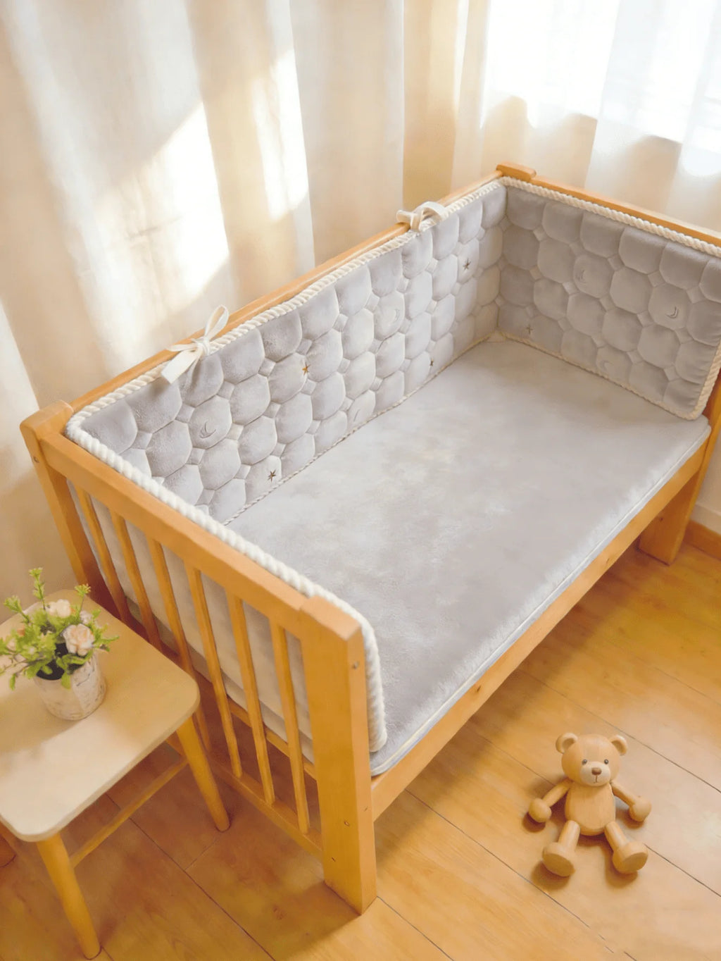 Baby Bed Thicken Bumpers Zipper Design One-piece Crib Around Cushion Cot Protector Pillows All-season bed rail and bed bumper