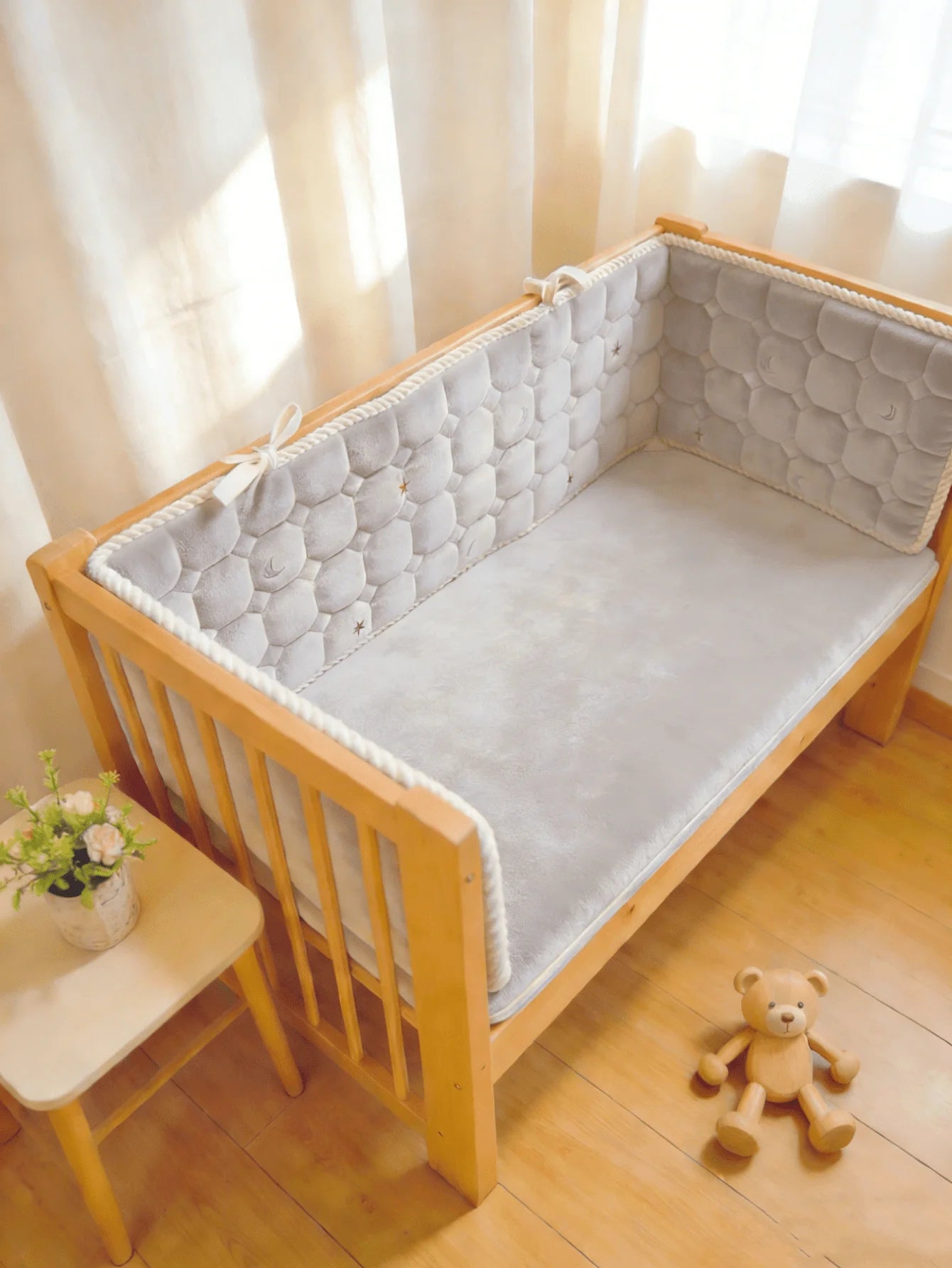 Baby Bed Thicken Bumpers Zipper Design One-piece Crib Around Cushion Cot Protector Pillows All-season bed rail and bed bumper