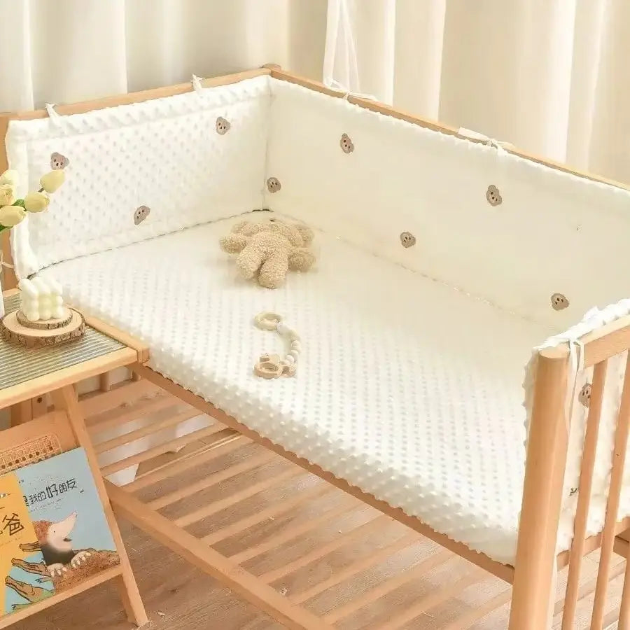 Solid Color Baby Crib Fence Cotton Bed Protection Railing Thicken Bumper Crib around Protector for Baby Room Decor