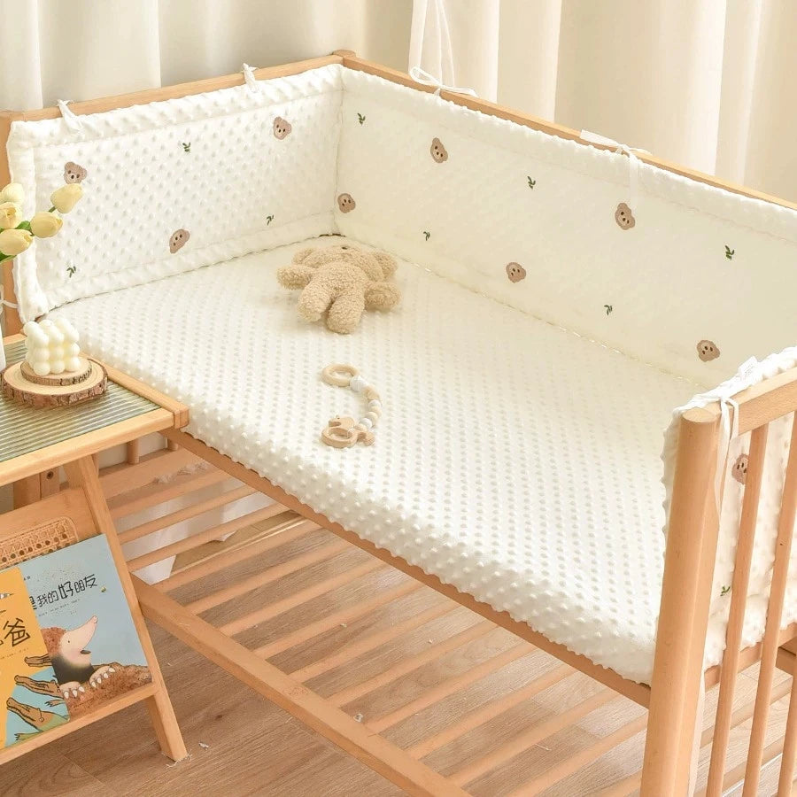 Solid Color Baby Crib Fence Cotton Bed Protection Railing Thicken Bumper Crib around Protector for Baby Room Decor