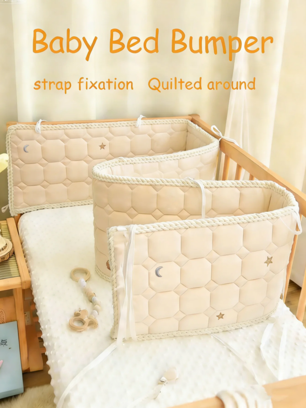 Baby Bed Thicken Bumpers Zipper Design One-piece Crib Around Cushion Cot Protector Pillows All-season bed rail and bed bumper