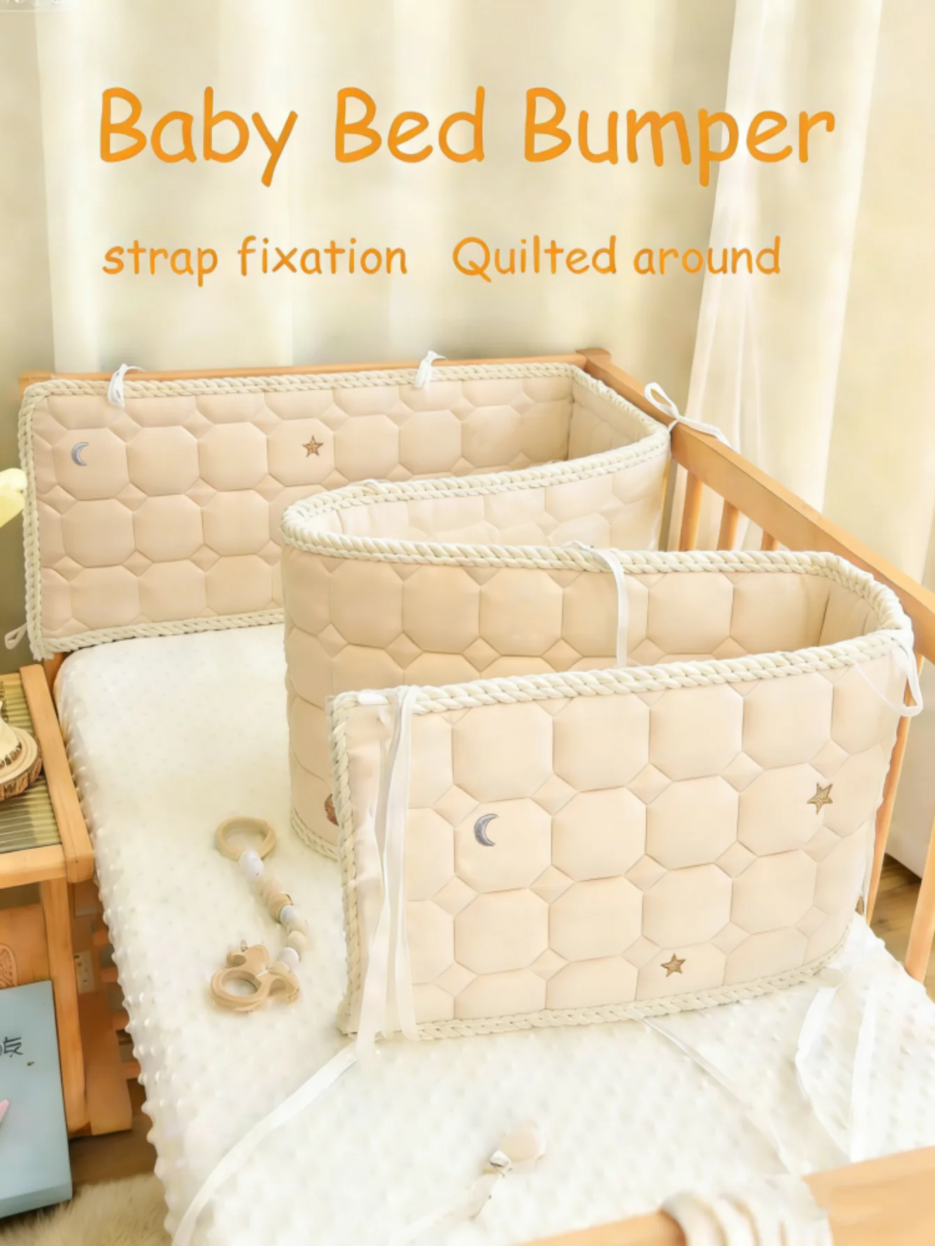 Baby Bed Thicken Bumpers Zipper Design One-piece Crib Around Cushion Cot Protector Pillows All-season bed rail and bed bumper