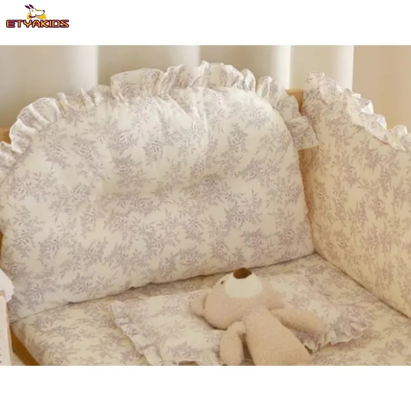 Ins Style Newborn Baby Bumper Pad Soft Cotton Crib Bedding Sets Guard for Infant Kids Breathable Safety Crib Accessories