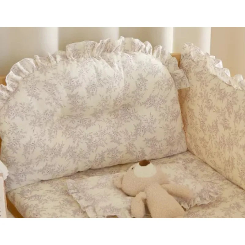 Ins Style Newborn Baby Bumper Pad Soft Cotton Crib Bedding Sets Guard for Infant Kids Breathable Safety Crib Accessories