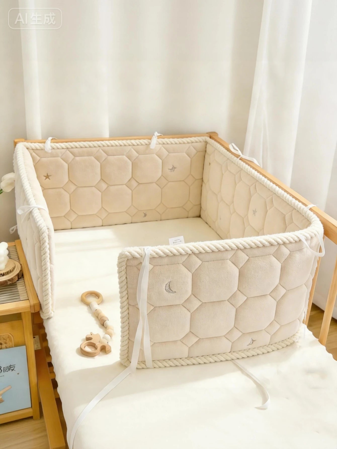Baby Bed Thicken Bumpers Zipper Design One-piece Crib Around Cushion Cot Protector Pillows All-season bed rail and bed bumper